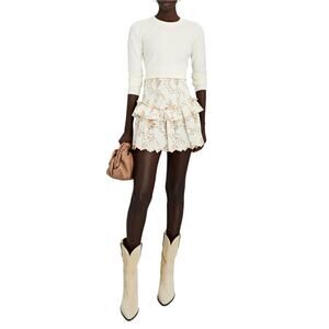 Intermix Ivory Renee Crewneck Cropped Pullover Sweater